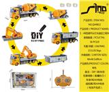 OBL951634 - 1：48四通平头灯光遥控工程车