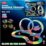 OBL953723 - 电动灯光夜光旋转过山车轨道套装148PCS（不包电）