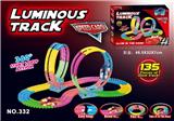 OBL953745 - 汽车总动员电动灯光夜光旋转过山车轨道车135PCS（不包电）