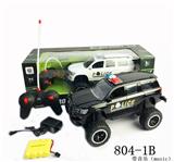 OBL956277 - 1:12 4通仿真丰田越野明窗兰德酷路泽警车带灯光带充电带音乐