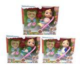 OBL958097 - 第3代10寸搪胶头棉身cocomelon超级宝贝带4首不同主题音乐和圣诞音乐3款毛绒圣诞COCO不同主题人物混装塞棉小熊米奇家具