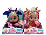 OBL960831 - 第6代10寸搪胶哭泣娃娃带四声音乐cry Babies-Tutti Fritti动物系列带流眼泪功能，带吸水奶瓶，带奶嘴 2款混装
