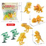 OBL962152 - 侏罗纪世界3：统治-6只实心3寸PVC恐龙模型+2树