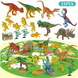 OBL962170 - 侏罗纪世界3：统治-6只大恐龙+6只小恐龙模型+2树模型+1场景地垫玩具套装15件套