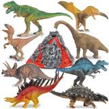 OBL962171 - 侏罗纪世界3：统治-精品版8只大恐龙模型+火山模型场景套装