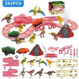 OBL962264 - 侏罗纪世界3：统治-粉色恐龙拼装轨道电动车+电动喷雾火山套装