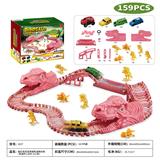 OBL962270 - 侏罗纪世界3：统治-粉红色恐龙拼装轨道电动车