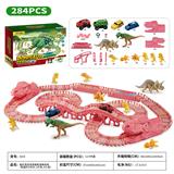 OBL962274 - 侏罗纪世界3：统治-粉红色恐龙拼装轨道电动车