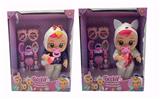 OBL964672 - 18寸搪胶KT猫、叮当猫哭泣娃娃带四声音乐cry Babies-Tutti Fritti带流眼泪功能，带吸水奶瓶，带奶嘴，带眼镜吸塑配件 2款毛绒布料版哭泣娃娃混装
