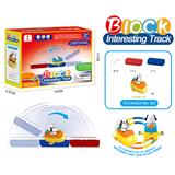 OBL967821 - 电动卡通积木轨道-贯穿跑道配橙色飞船（7PCS)不包电