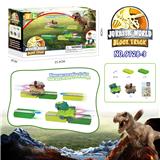 OBL967822 - 电动恐龙积木轨道-接拼跑道配霸王龙/三角龙（22PCS）不包电