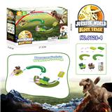 OBL967823 - 电动恐龙积木轨道-旋转跑道配霸王龙/三角龙（22PCS）不包电