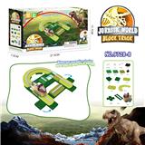 OBL967827 - 电动恐龙积木轨道-火箭跑道配三角龙（43PCS）不包电