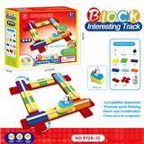 OBL967832 - 电动卡通积木轨道-指南针跑道配蓝色飞船（59PCS)不包电