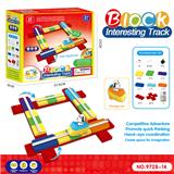 OBL967833 - 电动卡通积木轨道-指南针跑道配橙色飞船（59PCS)不包电