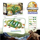 OBL967839 - 电动恐龙积木轨道-田径跑道配三角龙（57PCS）不包电