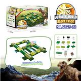 OBL967841 - 电动恐龙积木轨道-数字跑道配三角龙（85PCS）不包电