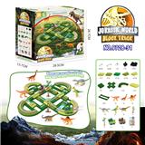 OBL967850 - 电动恐龙积木轨道-四叶草跑道配霸王龙/三角龙（158PCS）不包电