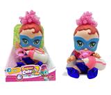 OBL977144 - 14寸搪胶带七彩灯光音乐fangeek super cute超级英雄可爱宝宝、DC宝宝带吸水喷水功能带奶瓶奶嘴