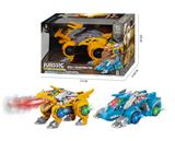 OBL979507 - 电动万向变形喷雾恐龙战车带灯光/音乐（三角龙）