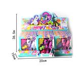 OBL982168 - 搪胶马宝莉带梳子带发夹3色混装12PC