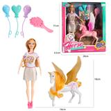 OBL986032 - 11.5寸有关节芭比配飞马