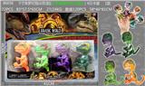 OBL989980 - 5寸侏罗纪指尖恐龙（头手脚尾巴可以活动）4只卡装  1款