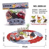 OBL996412 - ABS卡通电动音乐消防车轨道之恐龙乐园