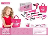 OBL999686 - 饰品美发女孩女生公主芭比过家家扮演游戏吹风机卷发棒化妆镜子跨境电商彩盒套装(含袋子）